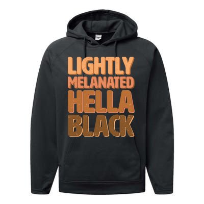 Lightly Melanated Hella Black Performance Fleece Hoodie