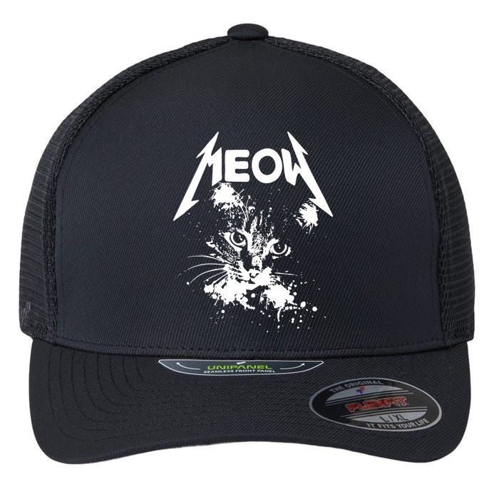 Lightning Cat Meow Logo Flexfit Unipanel Trucker Cap