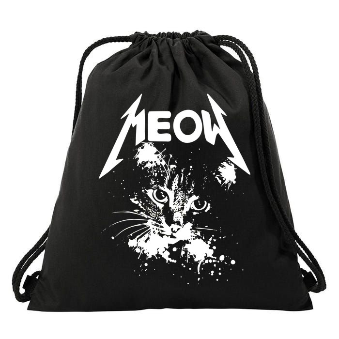 Lightning Cat Meow Logo Drawstring Bag