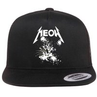 Lightning Cat Meow Logo Flat Bill Trucker Hat