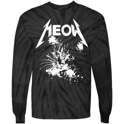 Lightning Cat Meow Logo Tie-Dye Long Sleeve Shirt