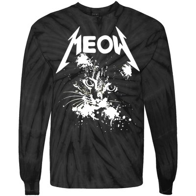 Lightning Cat Meow Logo Tie-Dye Long Sleeve Shirt