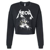 Lightning Cat Meow Logo Cropped Pullover Crew