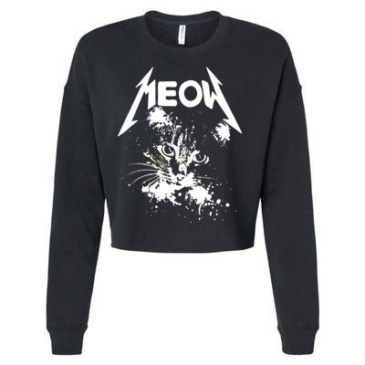 Lightning Cat Meow Logo Cropped Pullover Crew