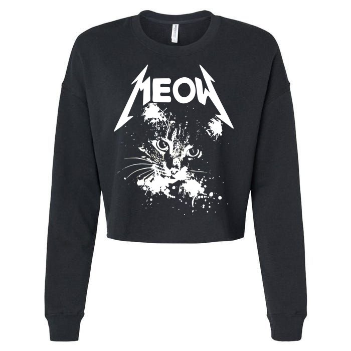 Lightning Cat Meow Logo Cropped Pullover Crew