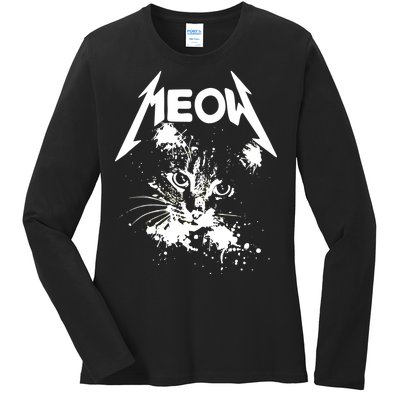 Lightning Cat Meow Logo Ladies Long Sleeve Shirt