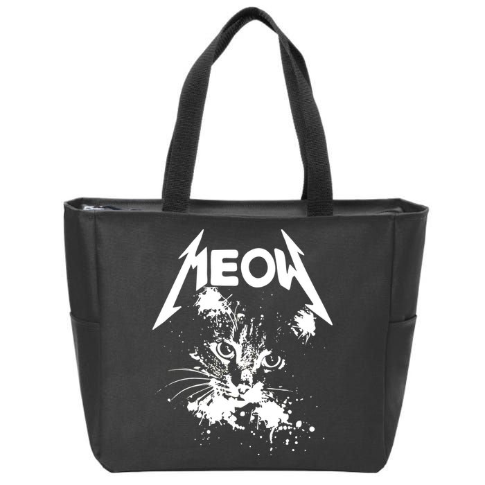 Lightning Cat Meow Logo Zip Tote Bag