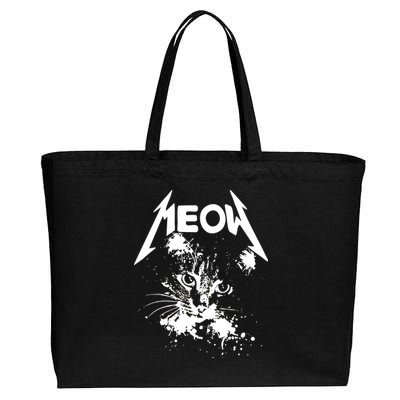 Lightning Cat Meow Logo Cotton Canvas Jumbo Tote