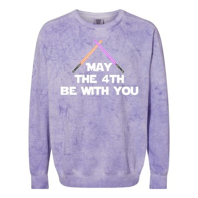 Lightsaber May The 4th Be With You Funny Colorblast Crewneck Sweatshirt