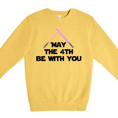 Lightsaber May The 4th Be With You Funny Premium Crewneck Sweatshirt