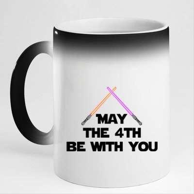 Lightsaber May The 4th Be With You Funny 11oz Black Color Changing Mug