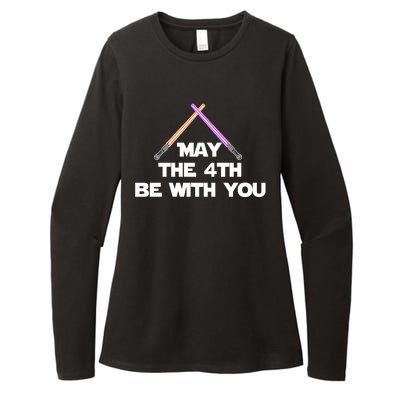 Lightsaber May The 4th Be With You Funny Womens CVC Long Sleeve Shirt