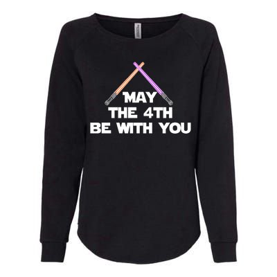 Lightsaber May The 4th Be With You Funny Womens California Wash Sweatshirt