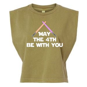 Lightsaber May The 4th Be With You Funny Garment-Dyed Women's Muscle Tee