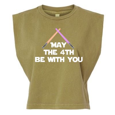 Lightsaber May The 4th Be With You Funny Garment-Dyed Women's Muscle Tee