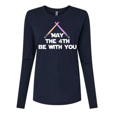 Lightsaber May The 4th Be With You Funny Womens Cotton Relaxed Long Sleeve T-Shirt