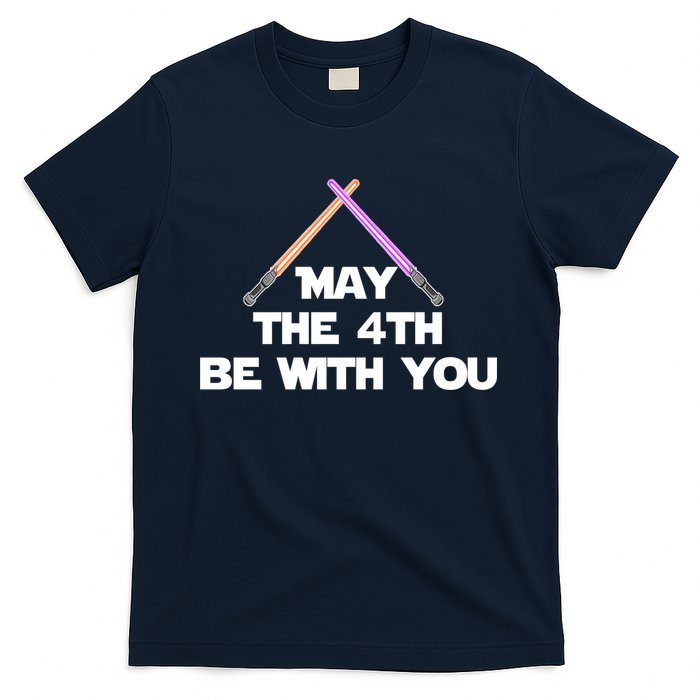 Lightsaber May The 4th Be With You Funny T-Shirt