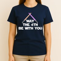 Lightsaber May The 4th Be With You Funny T-Shirt