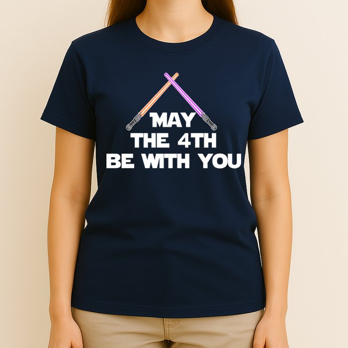 Lightsaber May The 4th Be With You Funny T-Shirt