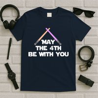 Lightsaber May The 4th Be With You Funny T-Shirt