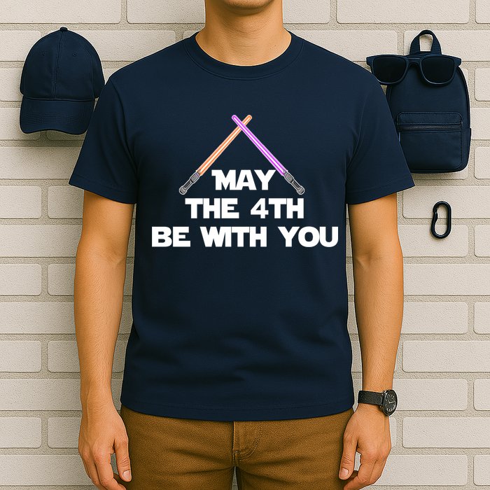 Lightsaber May The 4th Be With You Funny T-Shirt