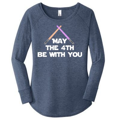 Lightsaber May The 4th Be With You Funny Women's Perfect Tri Tunic Long Sleeve Shirt