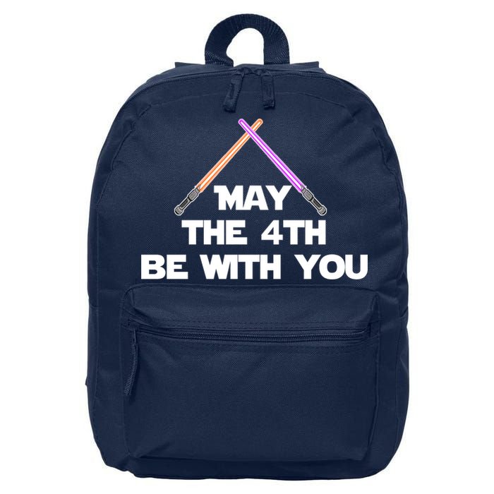 Lightsaber May The 4th Be With You Funny 16 in Basic Backpack