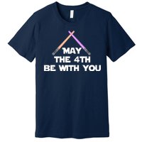 Lightsaber May The 4th Be With You Funny Premium T-Shirt