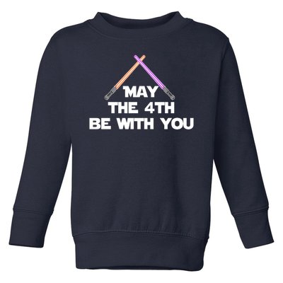 Lightsaber May The 4th Be With You Funny Toddler Sweatshirt