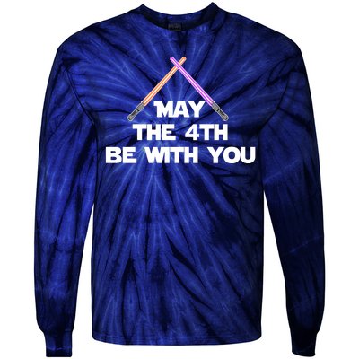 Lightsaber May The 4th Be With You Funny Tie-Dye Long Sleeve Shirt