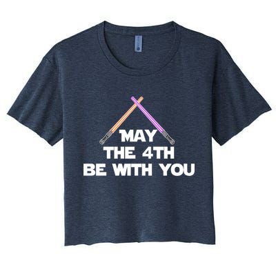 Lightsaber May The 4th Be With You Funny Crop Top