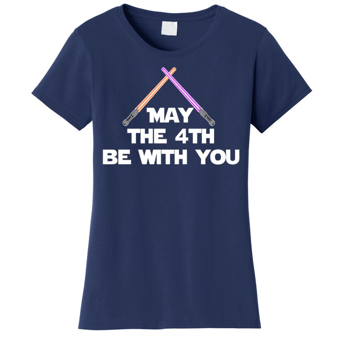 Lightsaber May The 4th Be With You Funny Women's T-Shirt