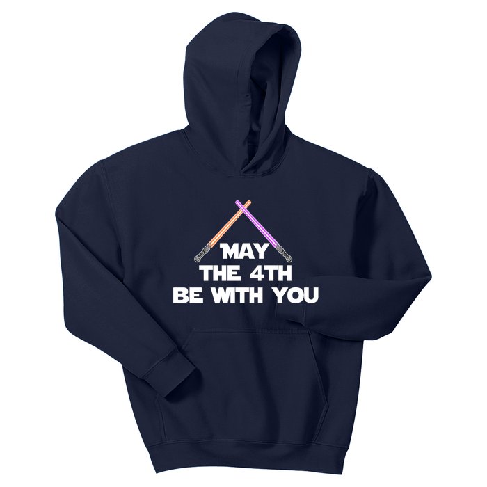 Lightsaber May The 4th Be With You Funny Kids Hoodie