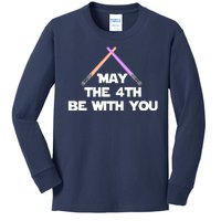 Lightsaber May The 4th Be With You Funny Kids Long Sleeve Shirt