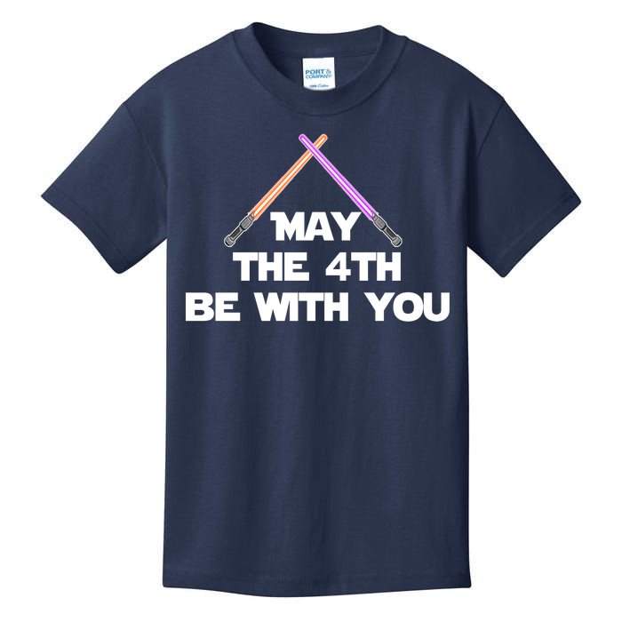 Lightsaber May The 4th Be With You Funny Kids T-Shirt