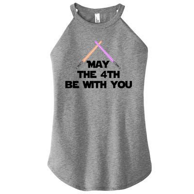 Lightsaber May The 4th Be With You Funny Women's Perfect Tri Rocker Tank