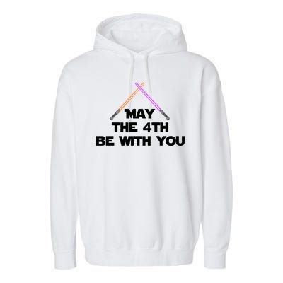 Lightsaber May The 4th Be With You Funny Garment-Dyed Fleece Hoodie