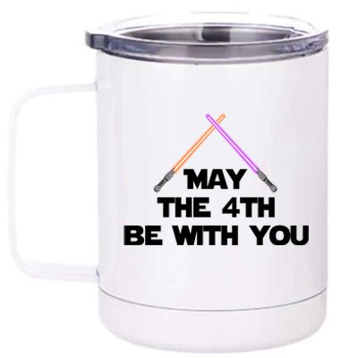 Lightsaber May The 4th Be With You Funny 12 oz Stainless Steel Tumbler Cup