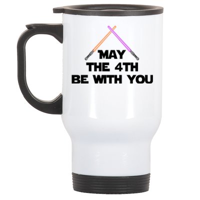 Lightsaber May The 4th Be With You Funny Stainless Steel Travel Mug