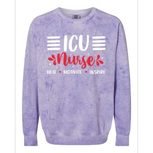 Love Inspire Heal Icu Nurse Nursing Healthcare Gift Colorblast Crewneck Sweatshirt