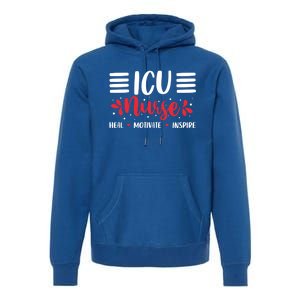 Love Inspire Heal Icu Nurse Nursing Healthcare Gift Premium Hoodie