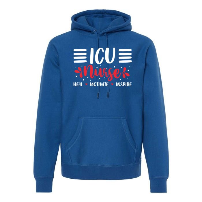 Love Inspire Heal Icu Nurse Nursing Healthcare Gift Premium Hoodie