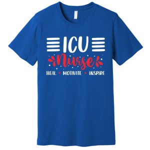 Love Inspire Heal Icu Nurse Nursing Healthcare Gift Premium T-Shirt