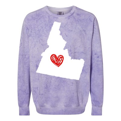 Love Idaho Heart Design Gift Colorblast Crewneck Sweatshirt