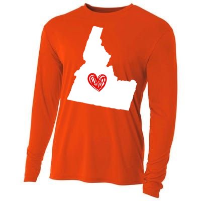 Love Idaho Heart Design Gift Cooling Performance Long Sleeve Crew