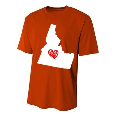 Love Idaho Heart Design Gift Performance Sprint T-Shirt