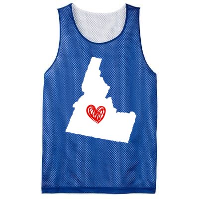 Love Idaho Heart Design Gift Mesh Reversible Basketball Jersey Tank