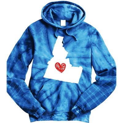 Love Idaho Heart Design Gift Tie Dye Hoodie