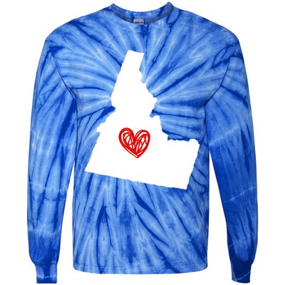 Love Idaho Heart Design Gift Tie-Dye Long Sleeve Shirt