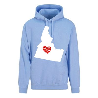 Love Idaho Heart Design Gift Unisex Surf Hoodie